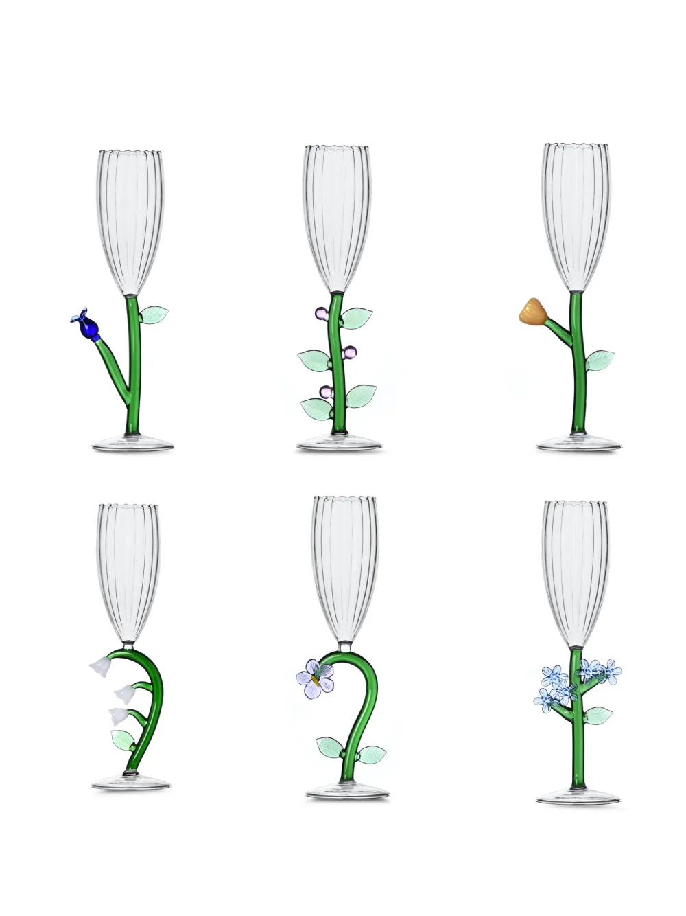 Ichendorf Milano flower-motif glass - Bianco