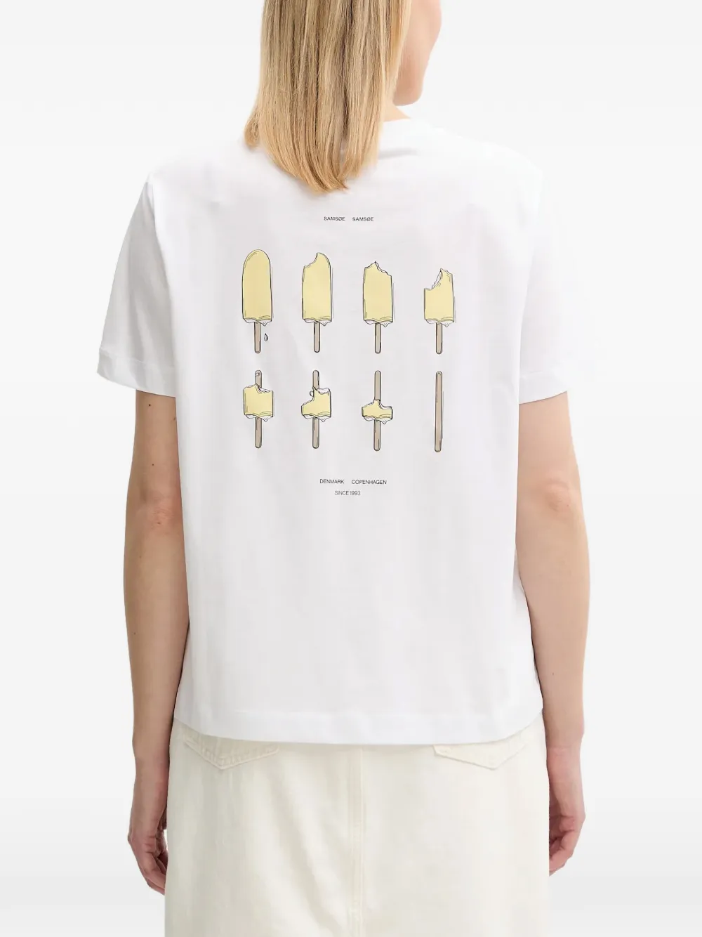 SAMSOE Sacamino cotton T-shirt Wit