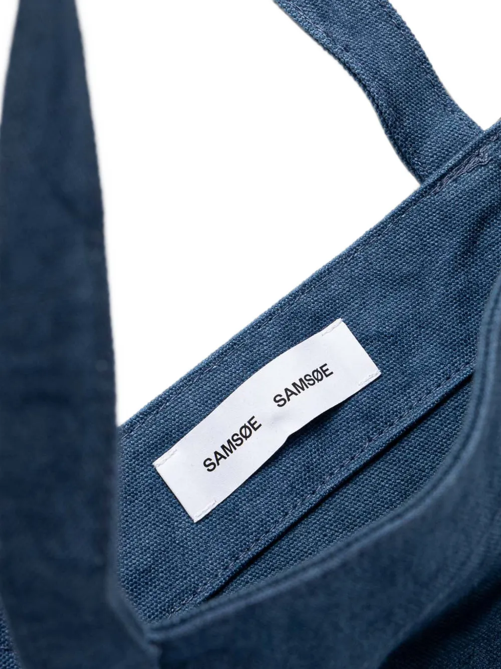 SAMSOE Shopper met logoprint Blauw