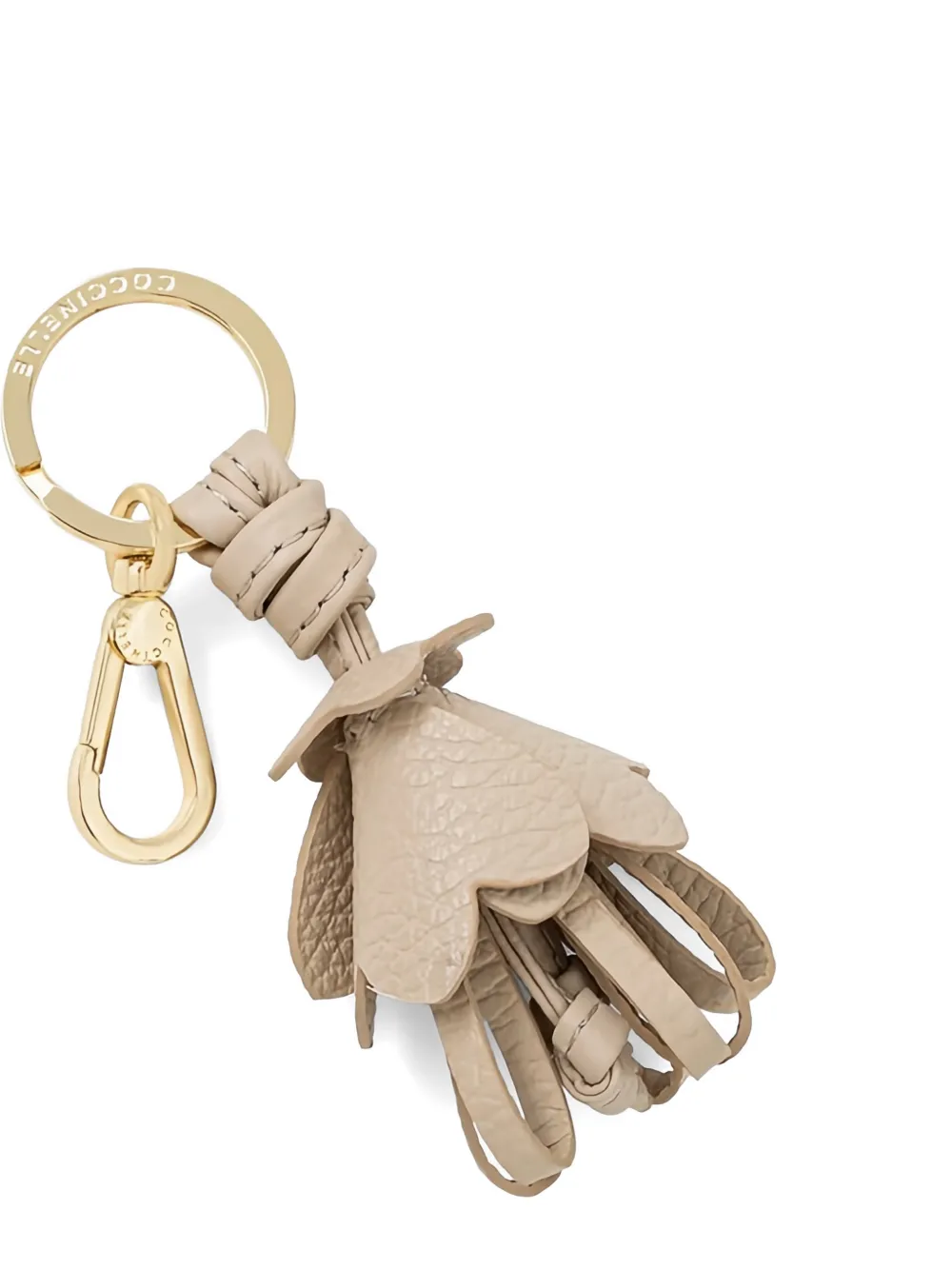 Coccinelle Flower Tassel Keyring In Brown
