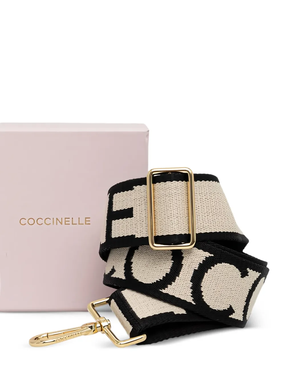 Coccinelle Schouderband met logogesp Beige