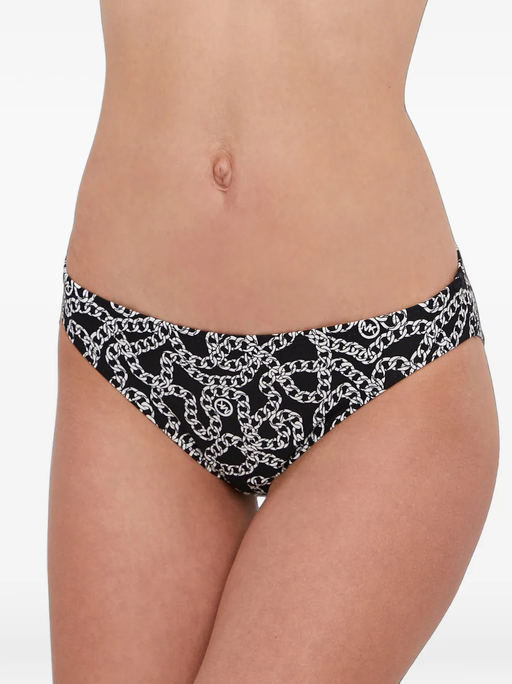 Michael Kors chain-print bikini bottoms Zwart