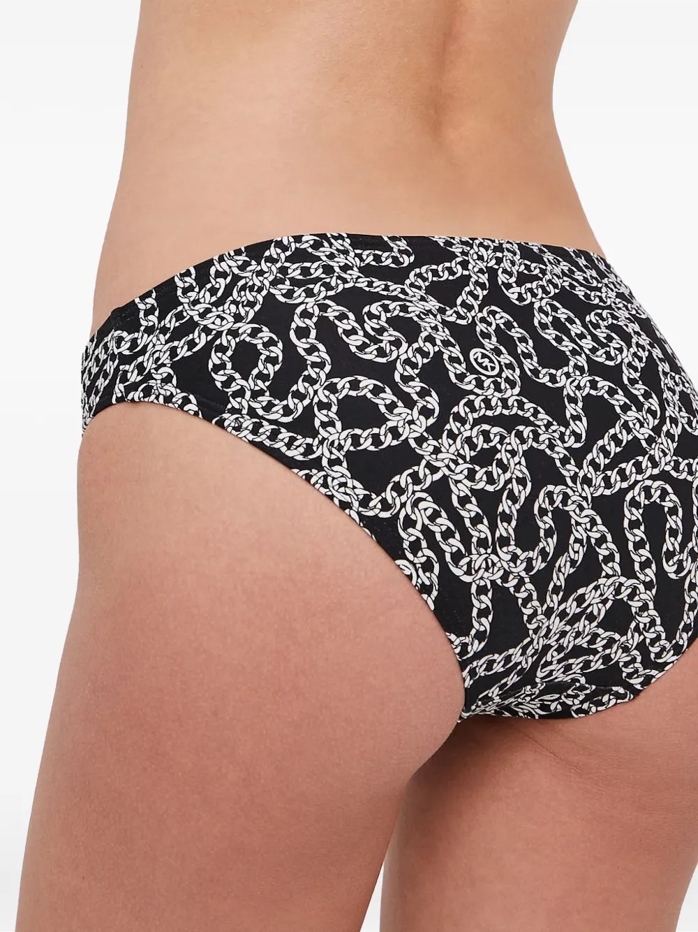 Michael Kors chain-print bikini bottoms Zwart