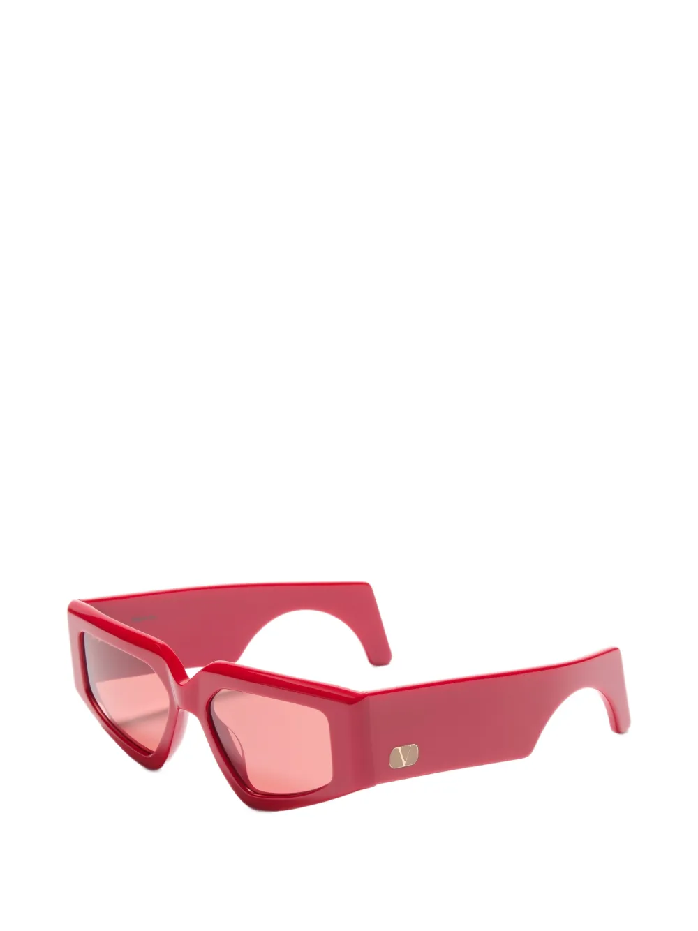 VALENTINO GARAVANI EYEWEAR Acetaat bril met geometrisch montuur Rood