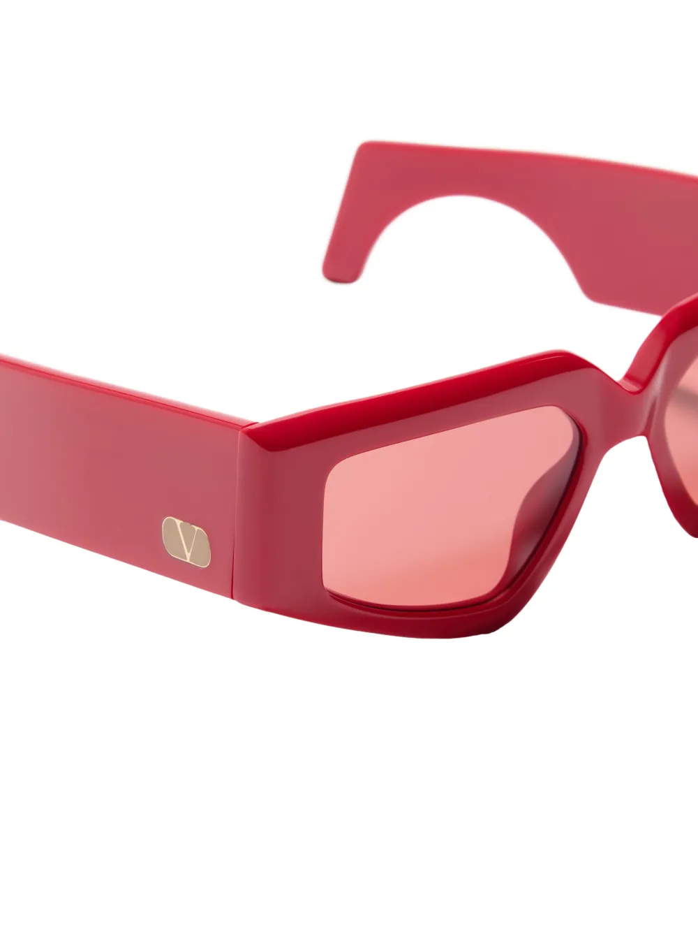 VALENTINO GARAVANI EYEWEAR Acetaat bril met geometrisch montuur Rood