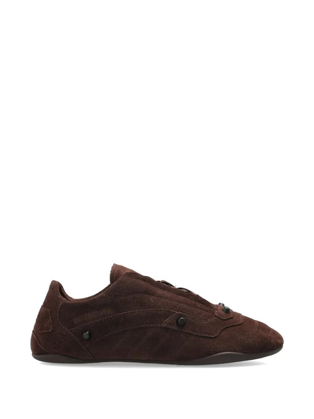 Balenciaga City studded leather sneakers - Marrone