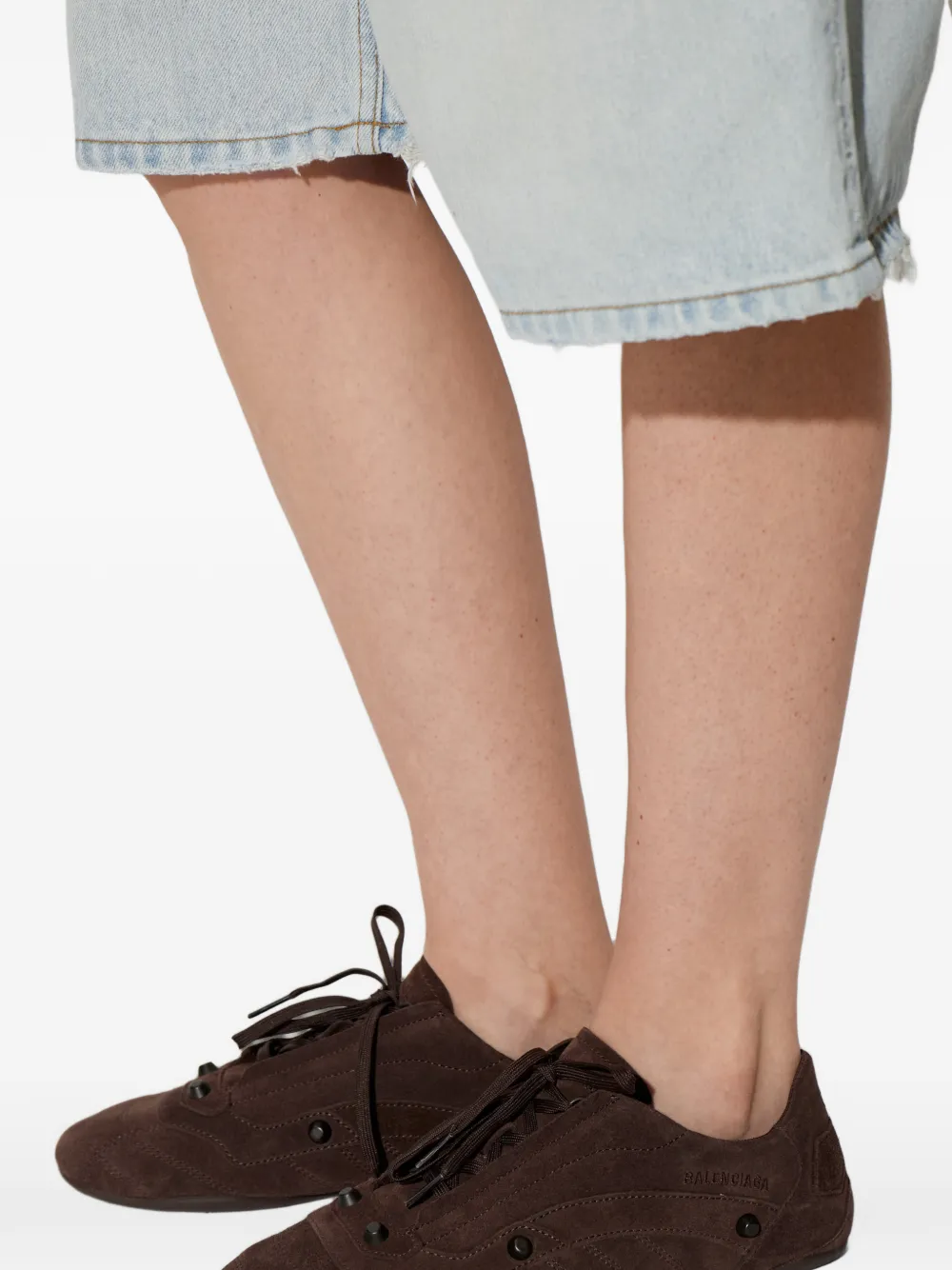 Balenciaga City leren sneakers met studs Bruin