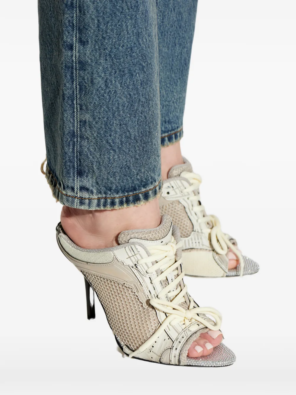 Balenciaga Sneakers met mesh vlak Zilver
