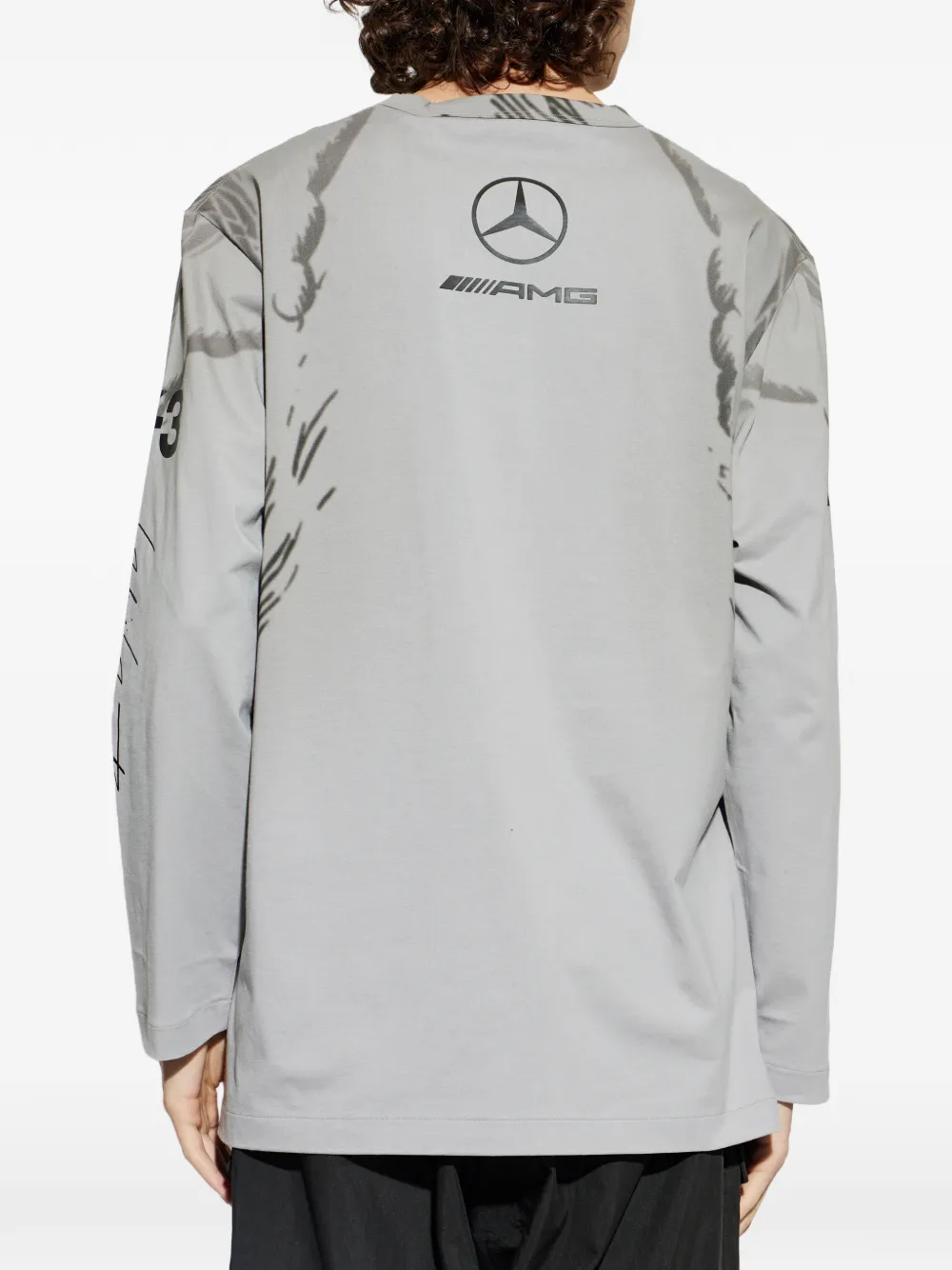 Y-3 Mercedes F1 Wolf T-shirt met lange mouwen Grijs