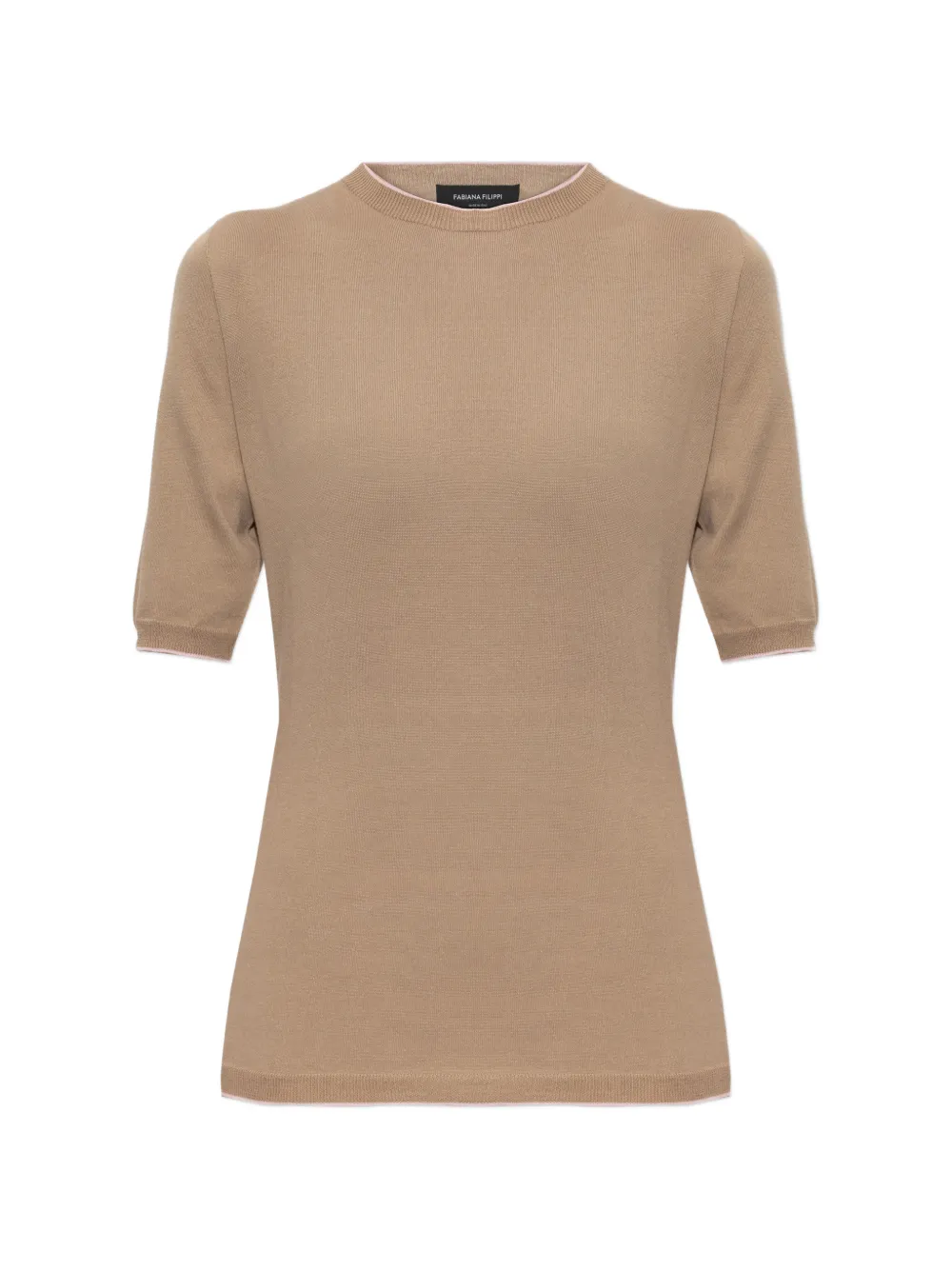 Fabiana Filippi ribbed short-sleeve sweater - Braun
