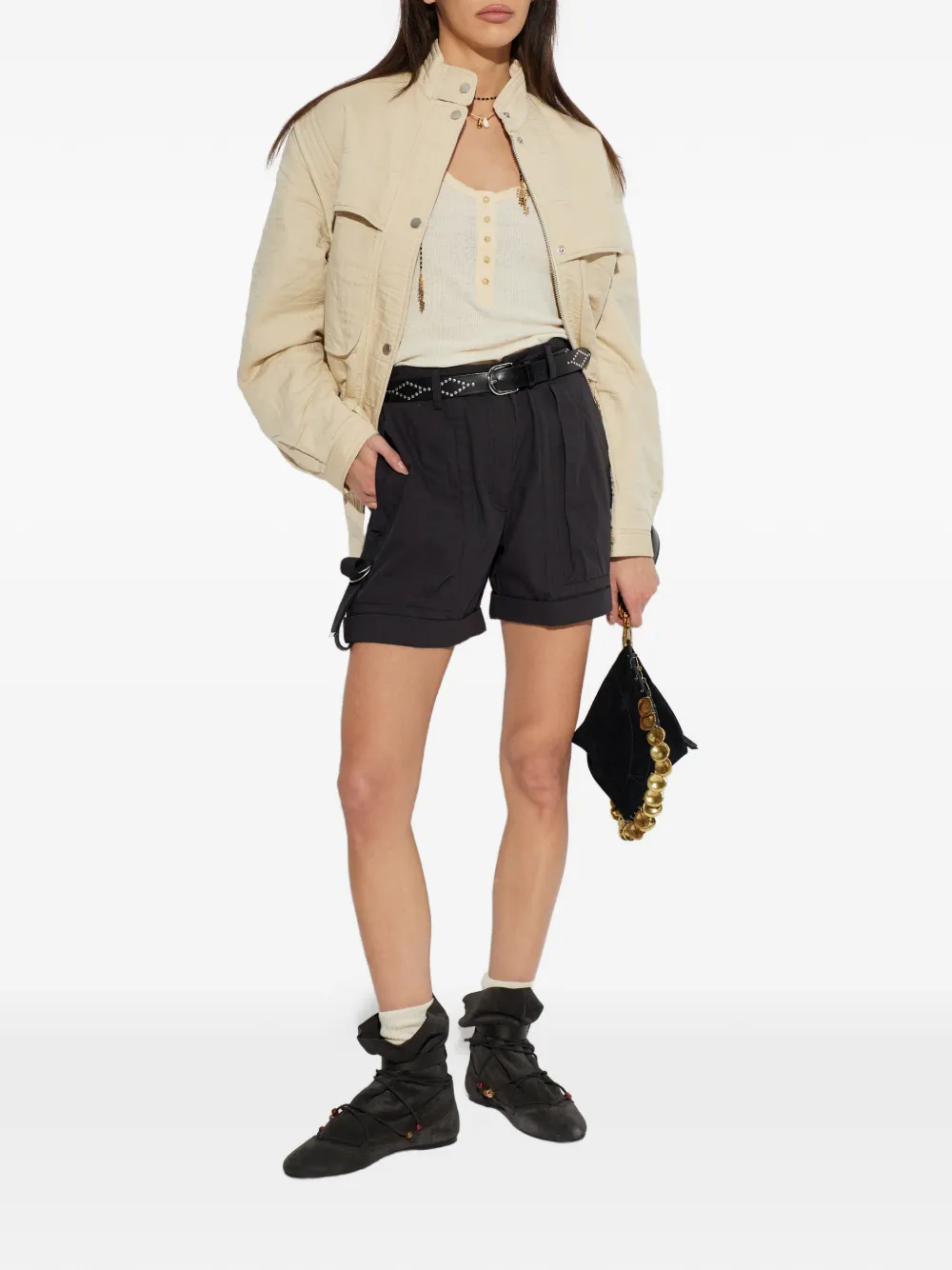  Isabel Marant Ring Detail Shorts - Black 