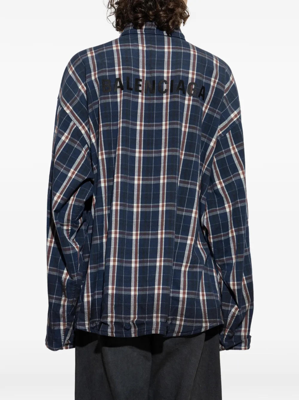 Balenciaga Omkeerbaar geruit overhemd Blauw