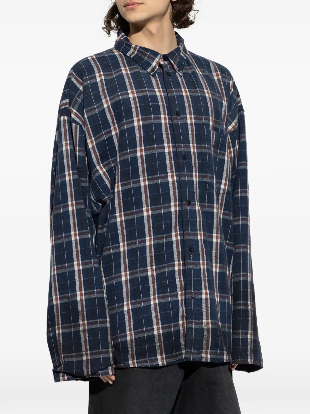Balenciaga Omkeerbaar geruit overhemd Blauw