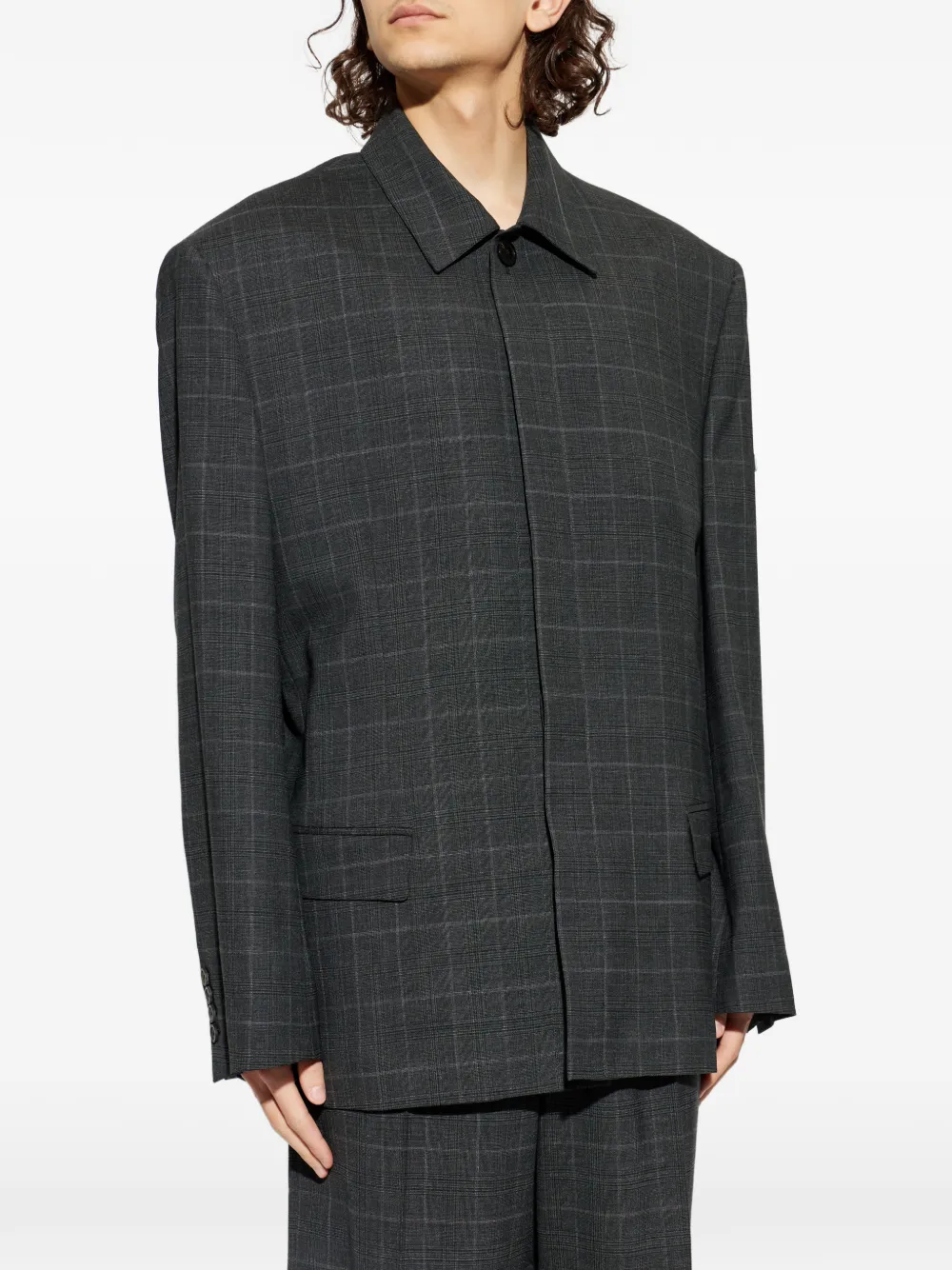 Balenciaga Geruit jacket Grijs