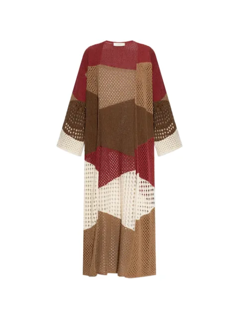 Akep colour-block open-knit cardigan