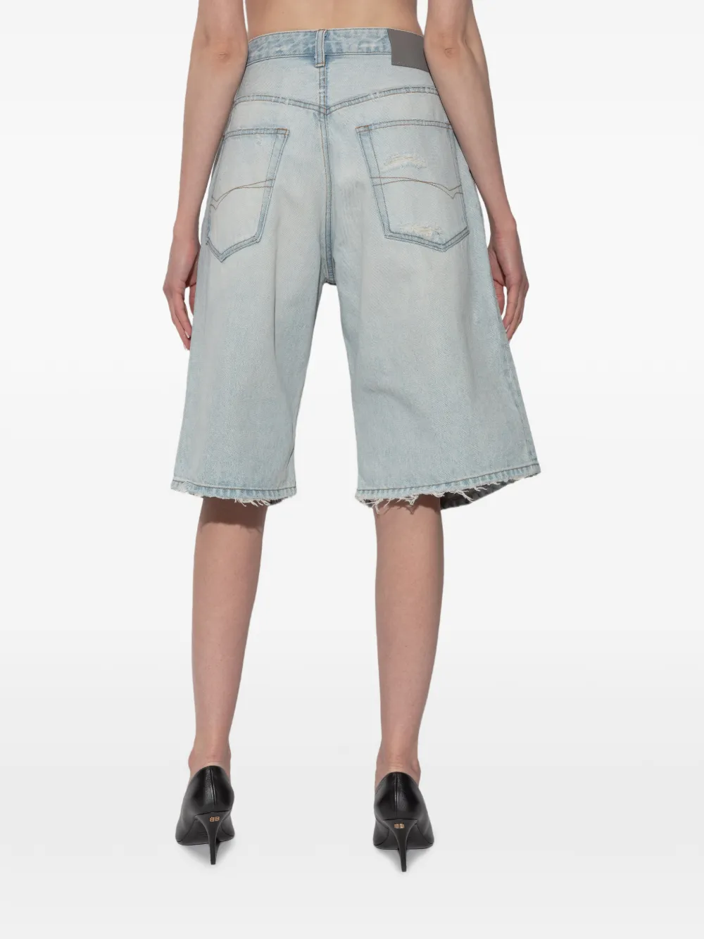 Balenciaga Geplooide shorts Blauw