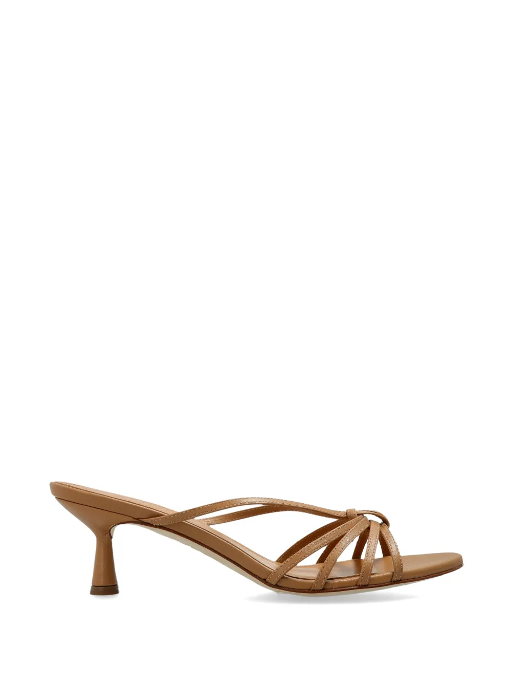 Aeyde nappa leather heeled mules Beige