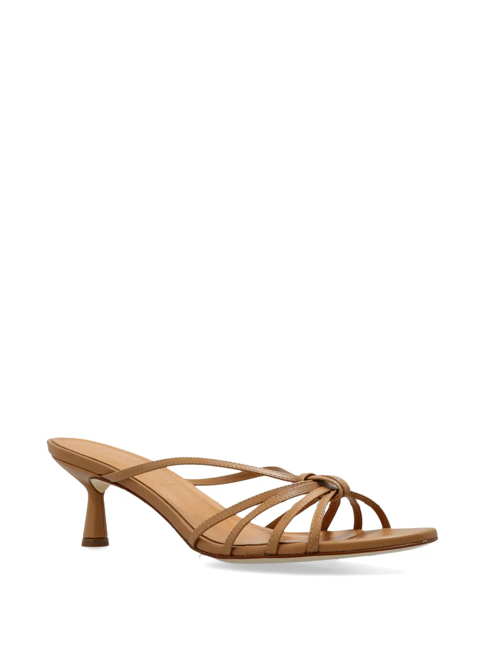 Aeyde nappa leather heeled mules Beige