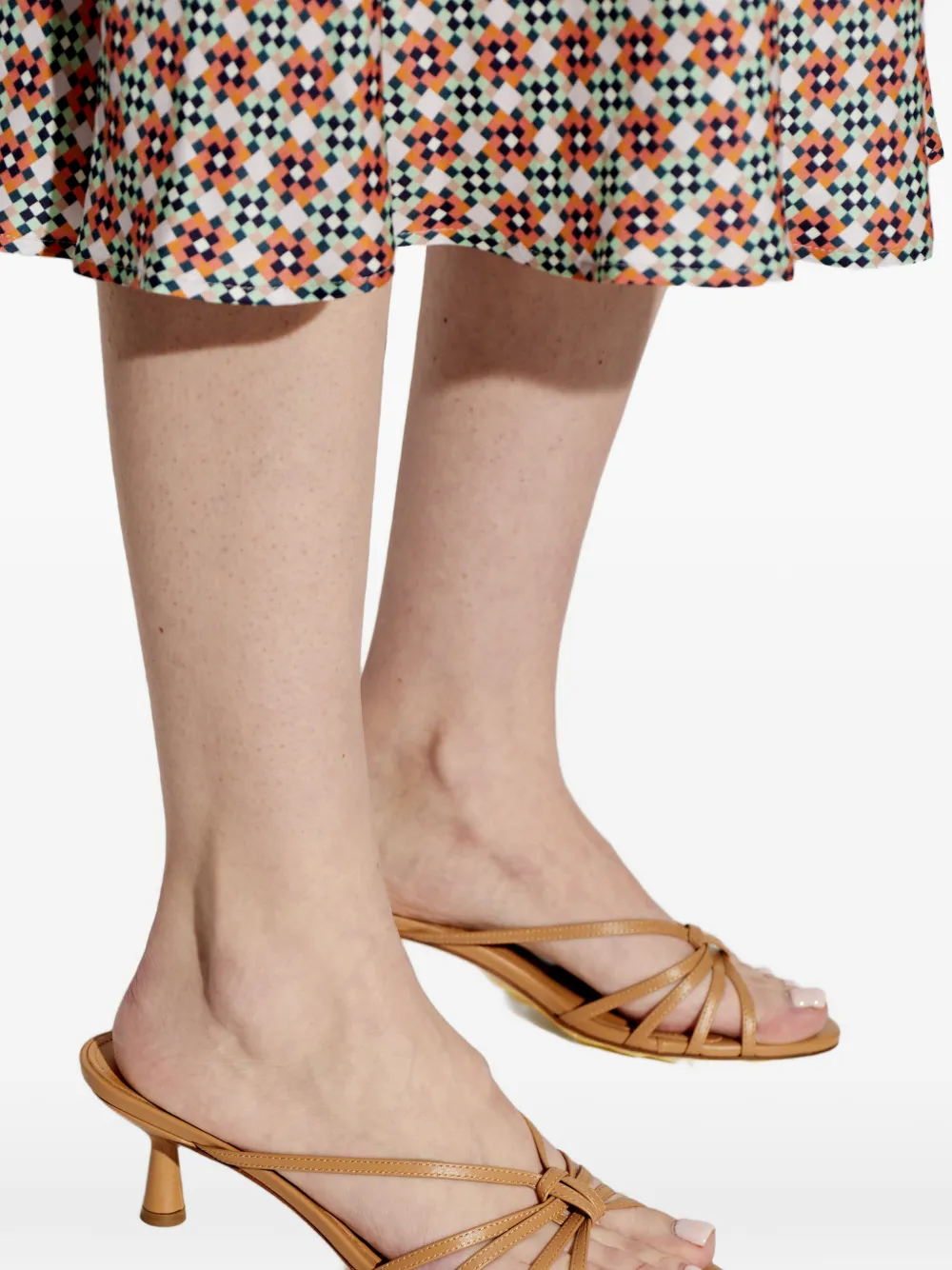 Aeyde nappa leather heeled mules Beige