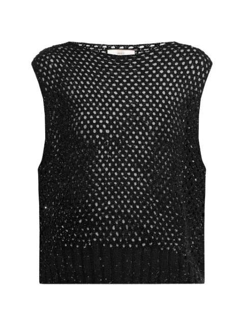 Akep sequin-embellished open-knit vest