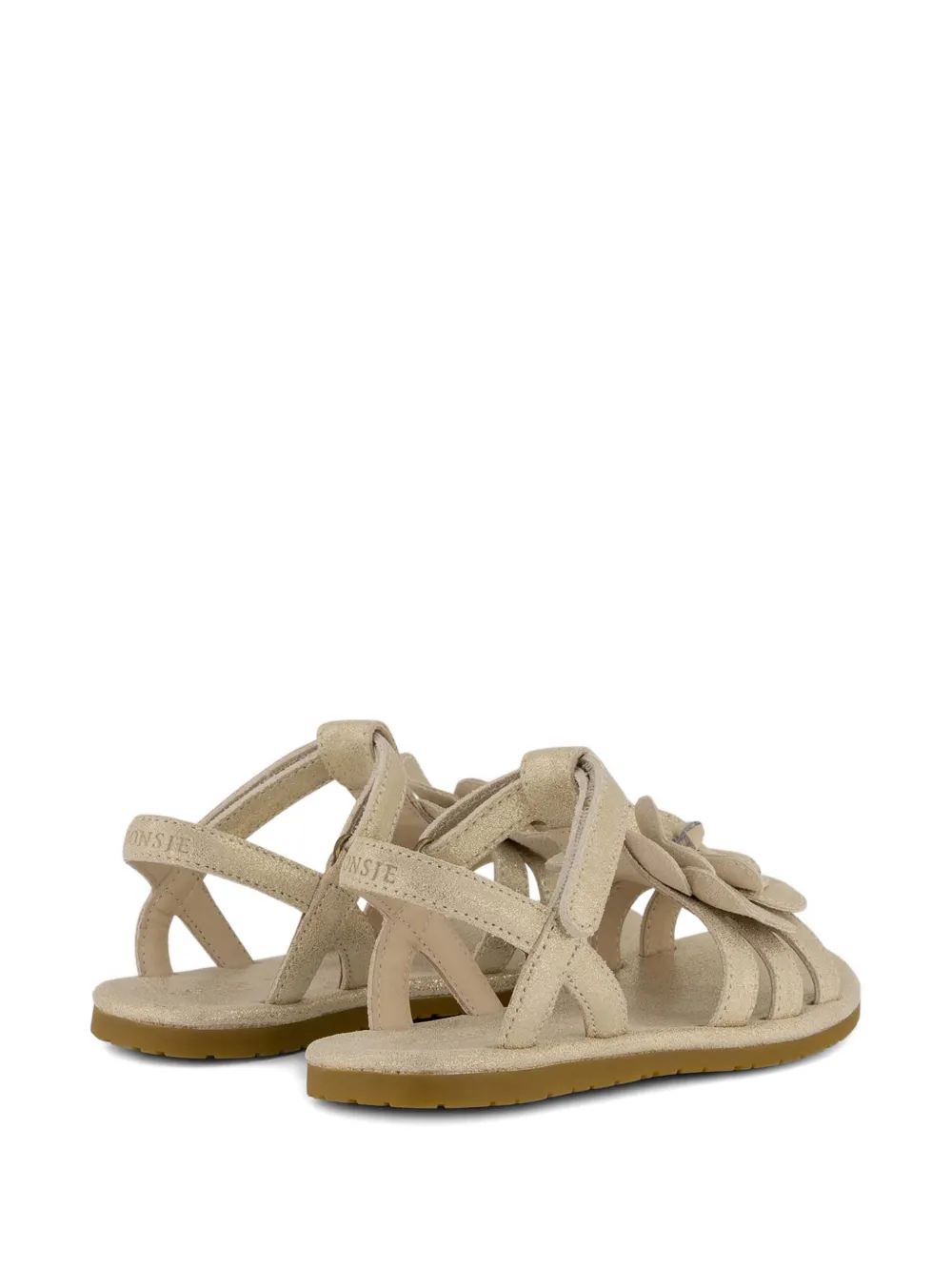 Donsje Iles Fields sandalen met bloemen en bandje Beige