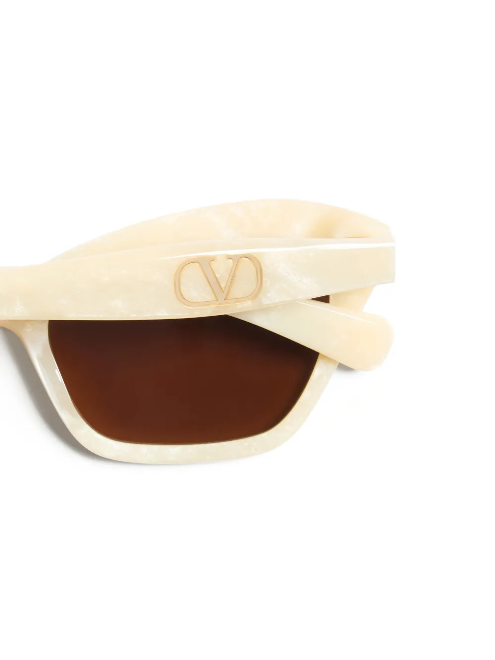 VALENTINO GARAVANI EYEWEAR Acetaal bril met cat-eye montuur Beige