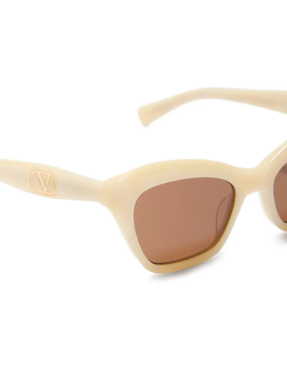 VALENTINO GARAVANI EYEWEAR Acetaal bril met cat-eye montuur Beige