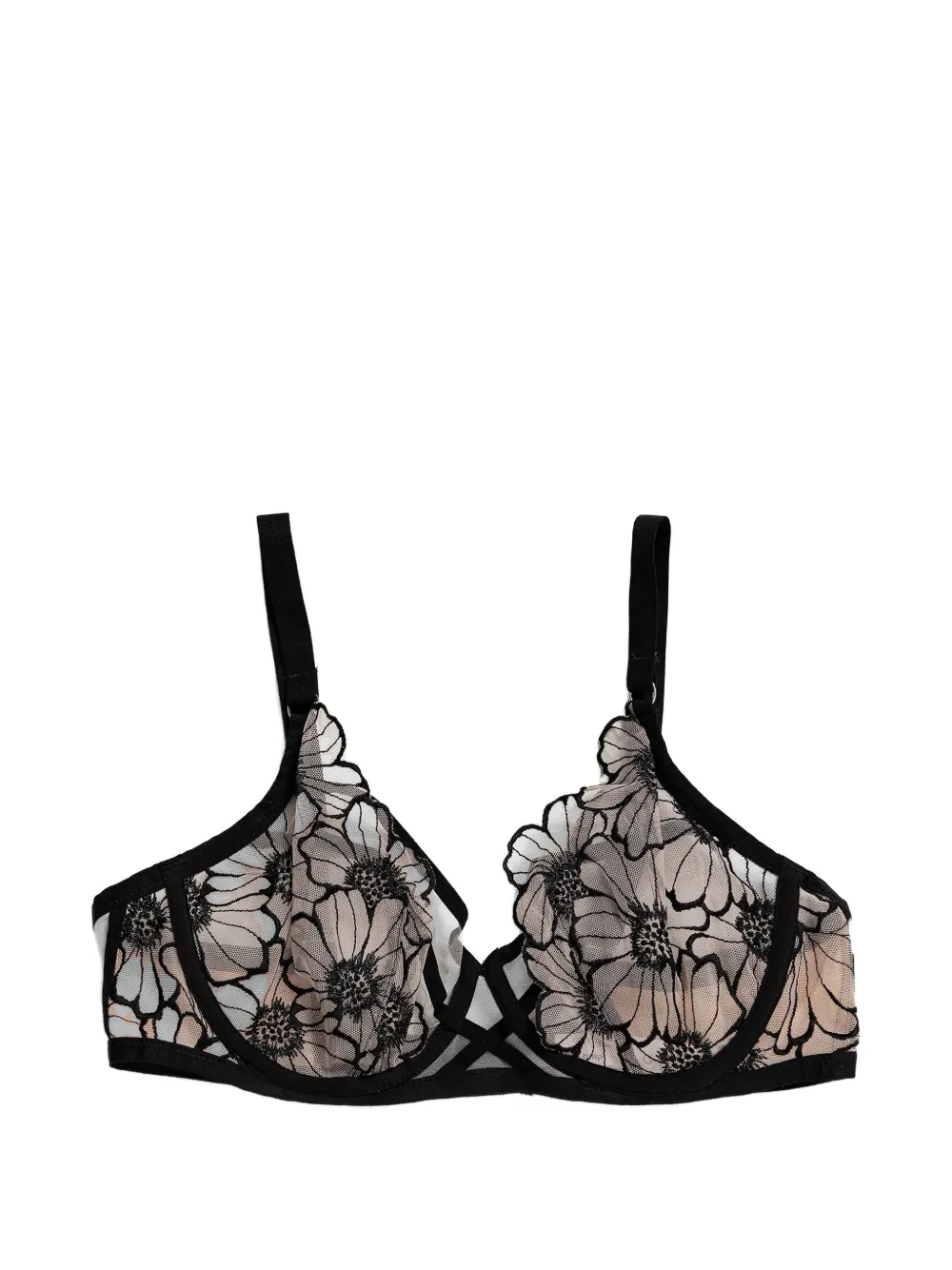 Chantelle soutien-gorge à fleurs appliquées - Noir