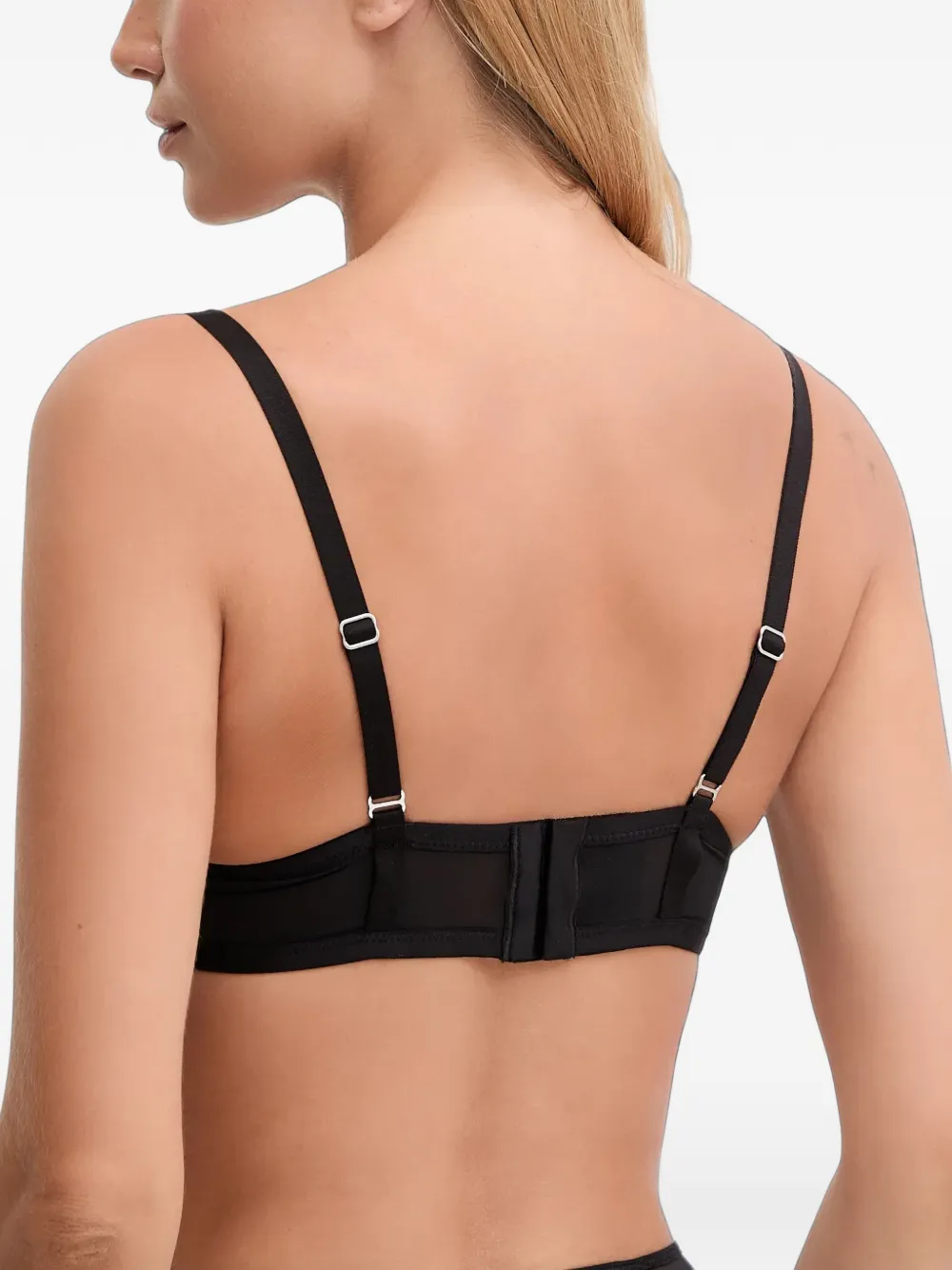 Chantelle floral-embroidered mesh bra Zwart