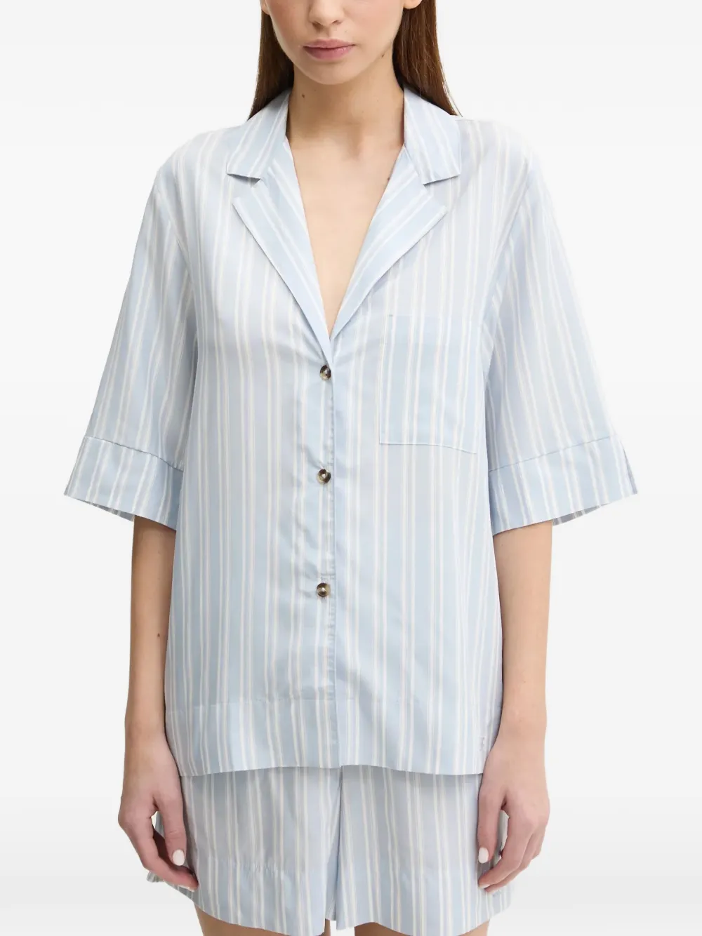 Chantelle striped pajama top - Bleu