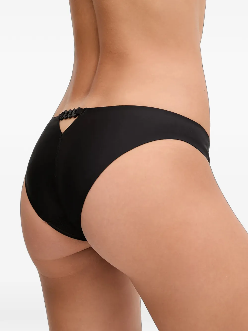 Chantelle Xplicit slip met kanten vlakken en ketting Zwart