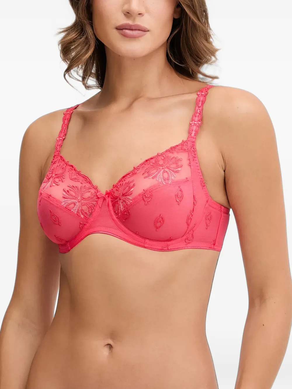 Chantelle Champs Elysees embroidered mesh bra - Rosa