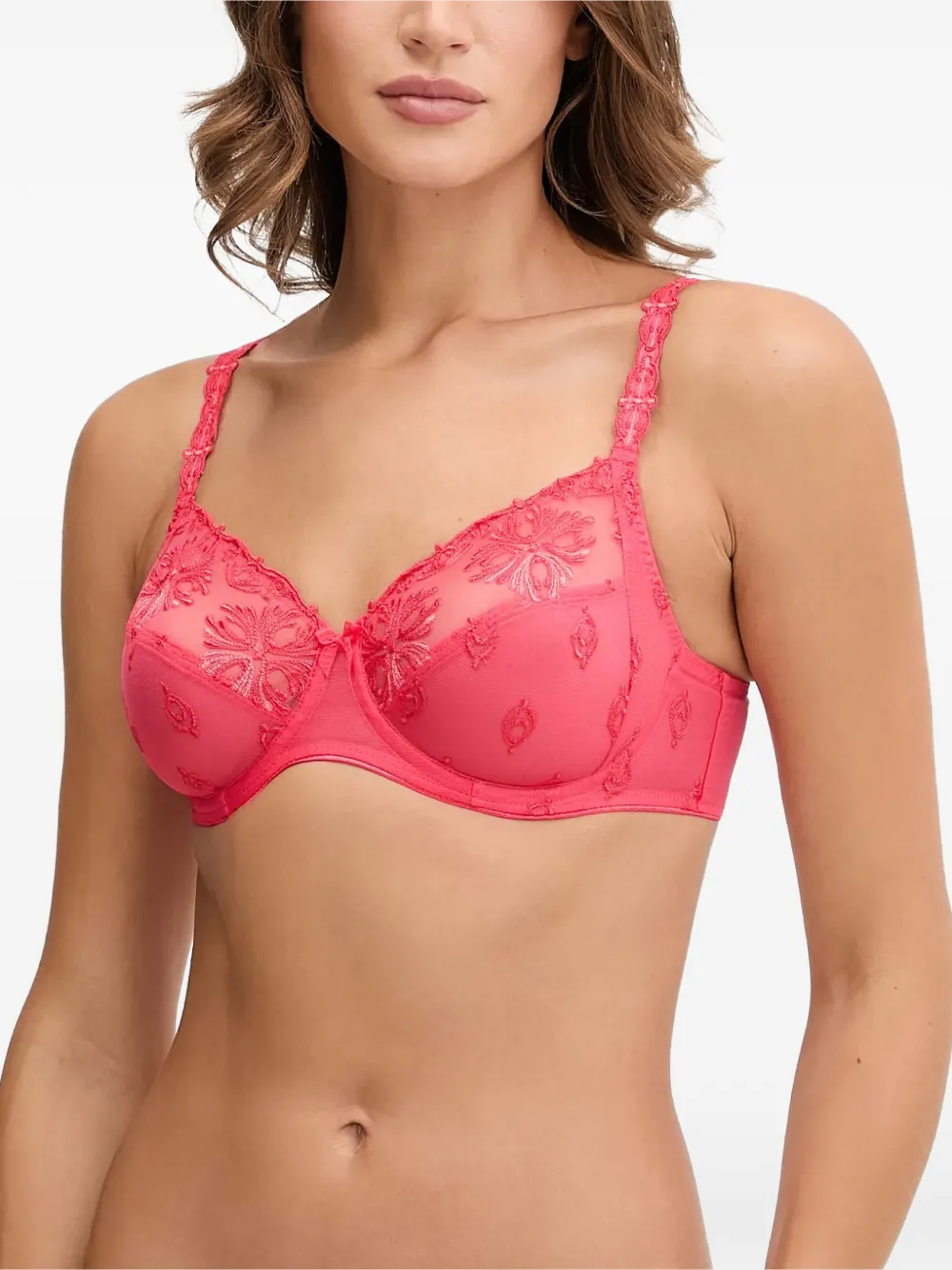 Chantelle Champs Elysees embroidered mesh bra - Rosa