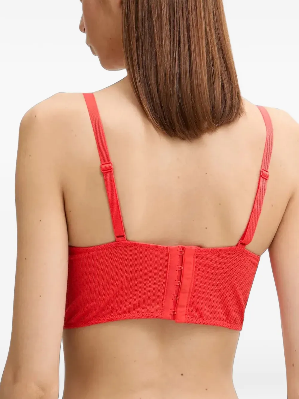 Chantelle Spice embroidered lace-trim bra Rood