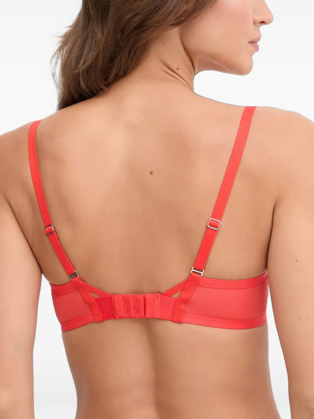 Chantelle Pulp Lush floral-embroidered mesh bra Rood