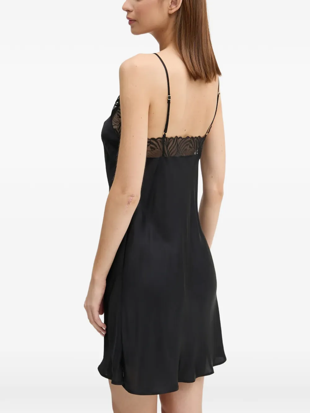 Chantelle lace-trim slip nightdress Zwart