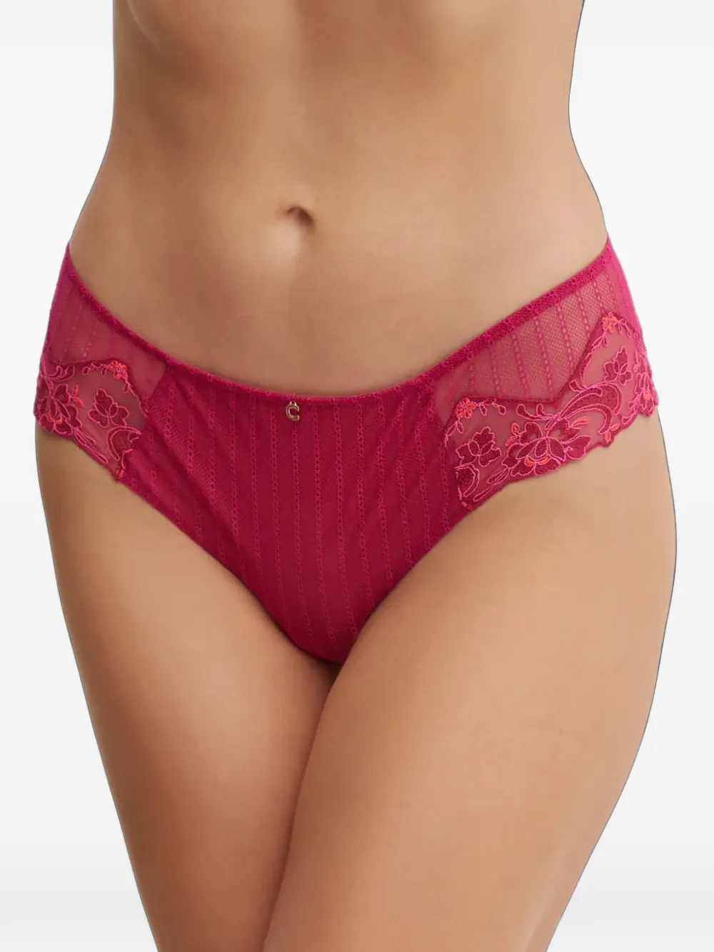 Chantelle embroidered lace-trim briefs - Rosa