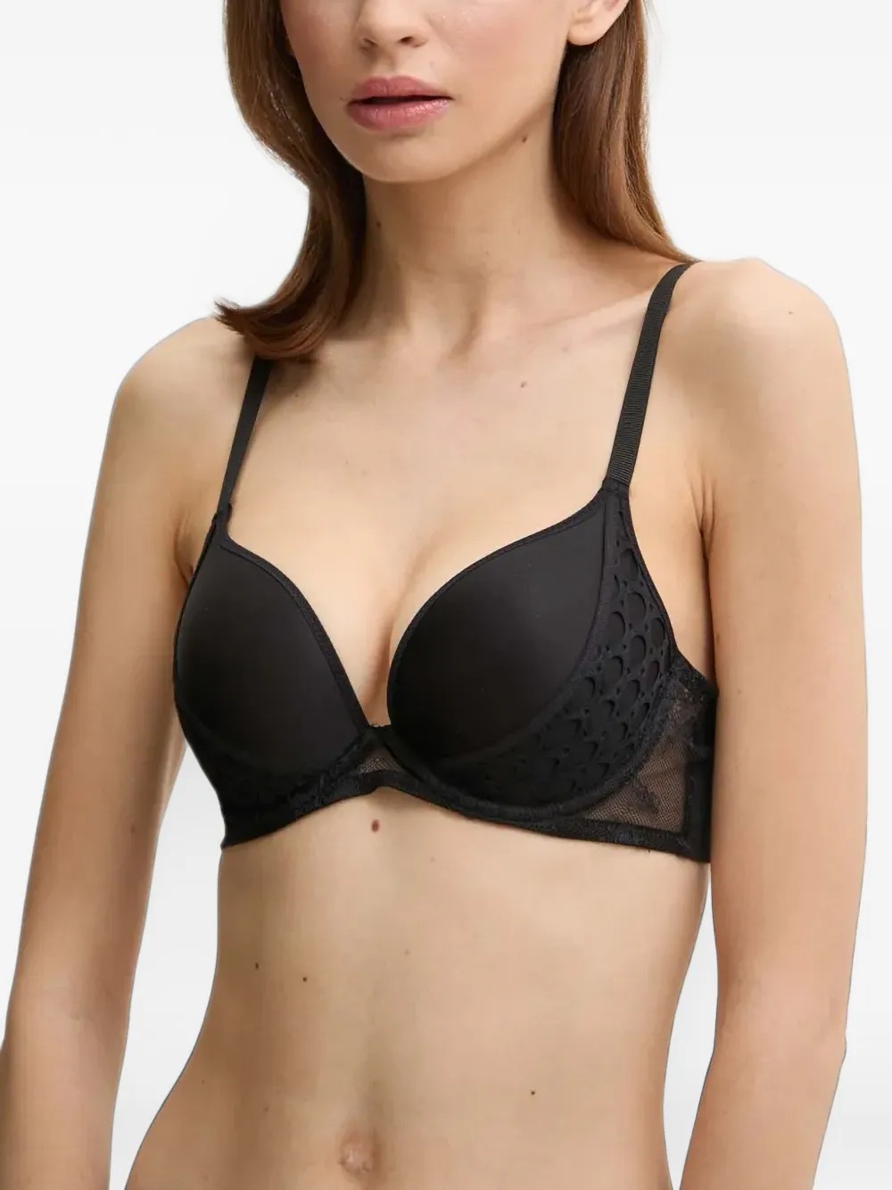Chantelle lace-trim push-up bra - Schwarz