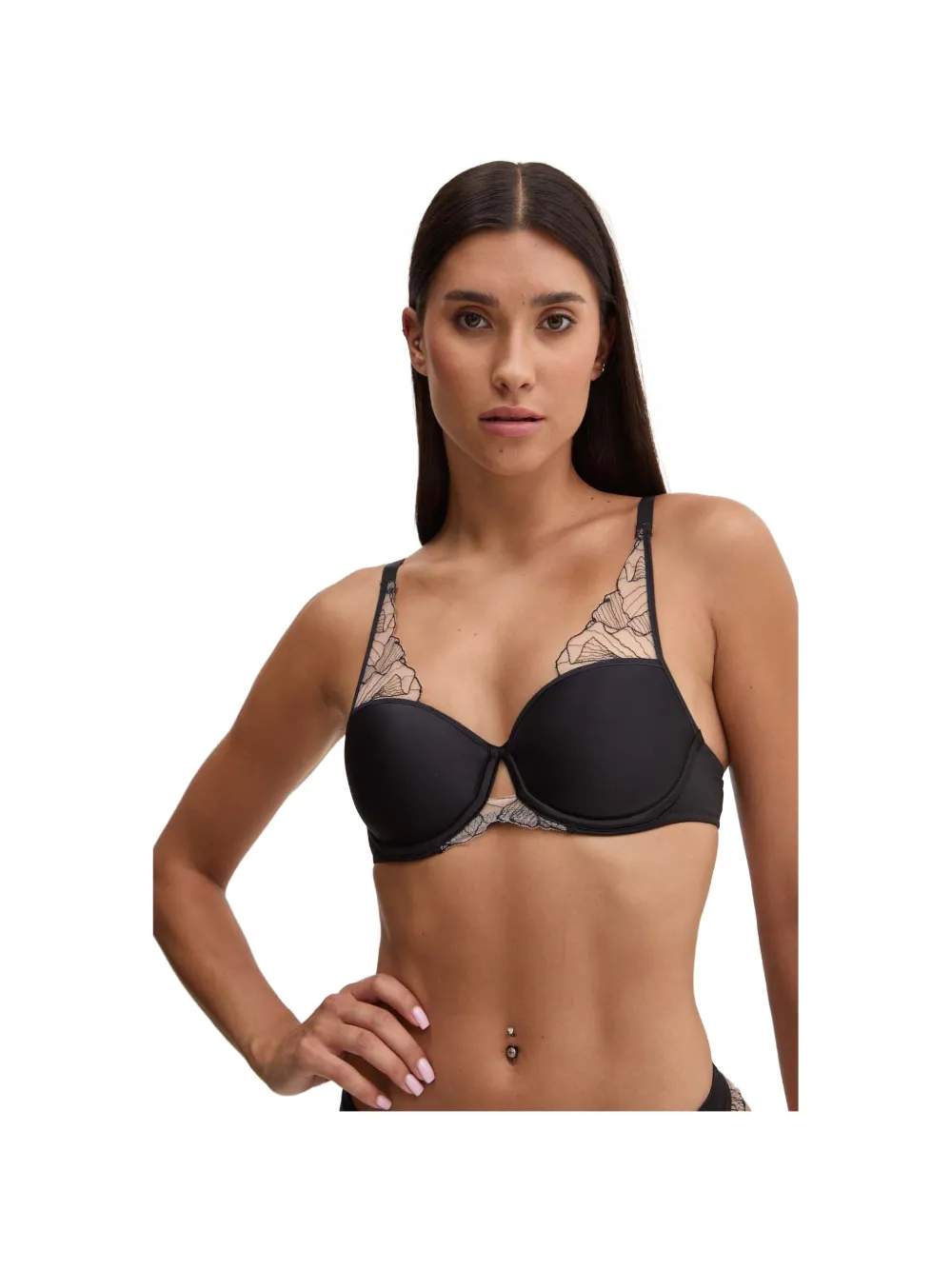 Chantelle lace-trim underwired bra - Schwarz