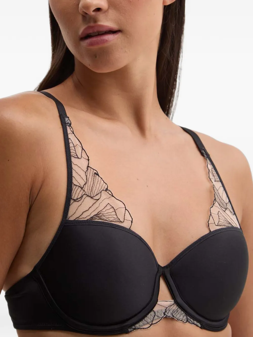 Chantelle lace-trim underwired bra Zwart
