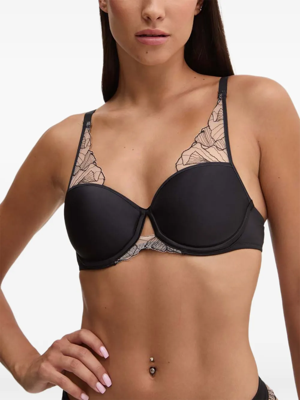 Chantelle lace-trim underwired bra - Schwarz
