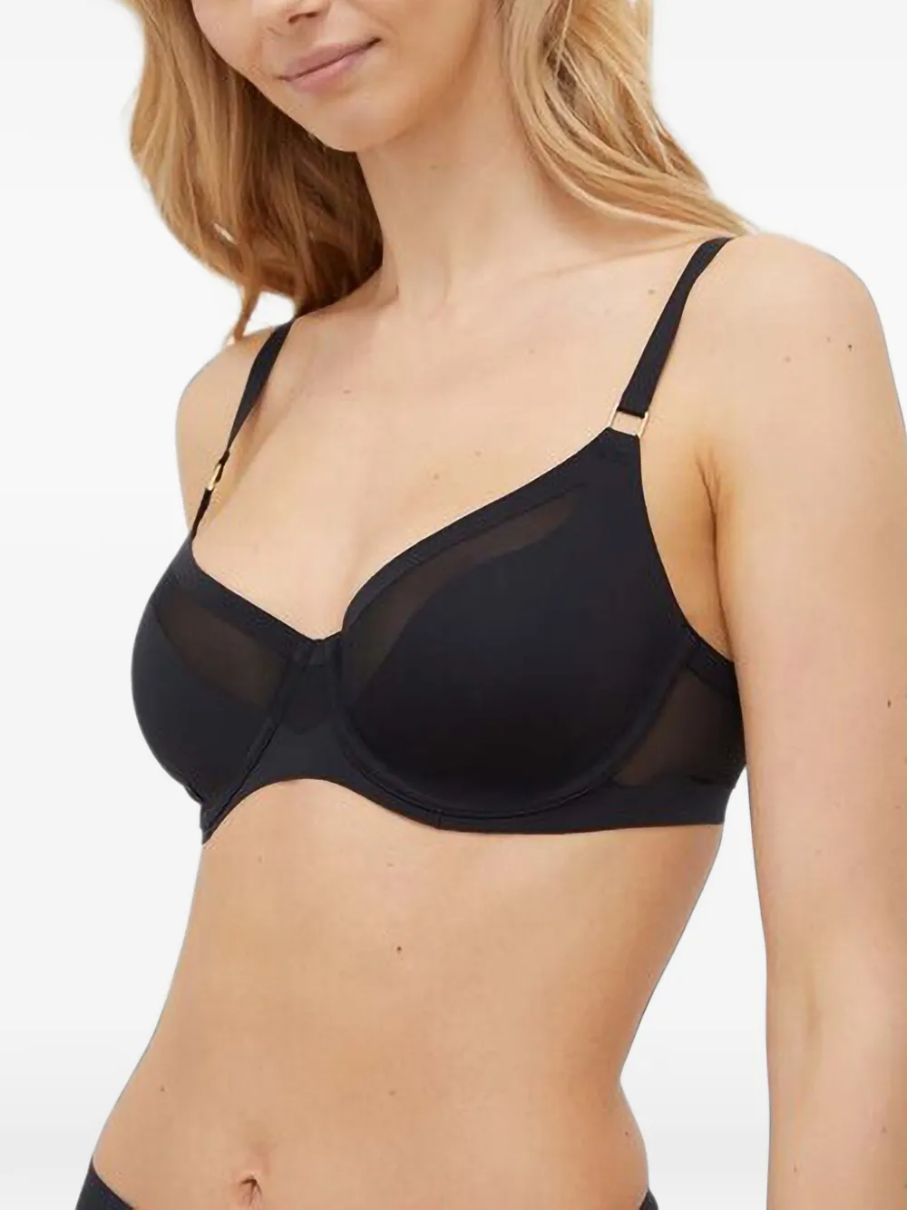 Chantelle mesh-panelled underwired bra - Nero