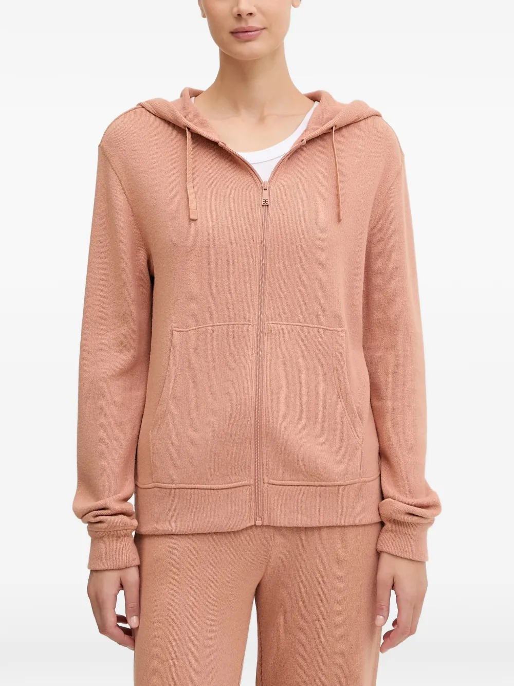 Chantelle zip-up drawstring hoodie - Rosa