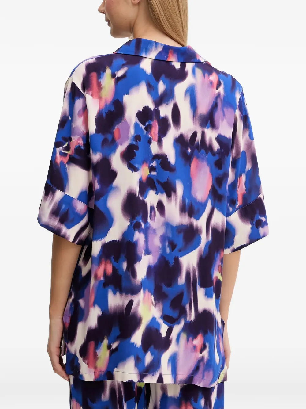 Chantelle Explore abstract-print short-sleeve shirt Blauw