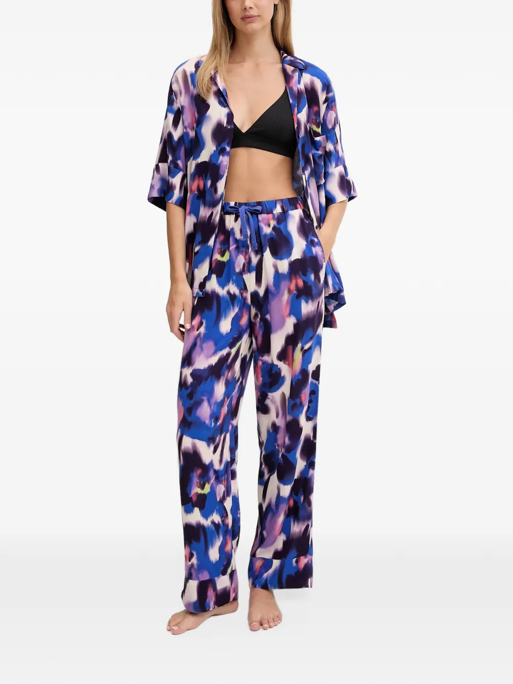 Chantelle Explore abstract-print short-sleeve shirt Blauw
