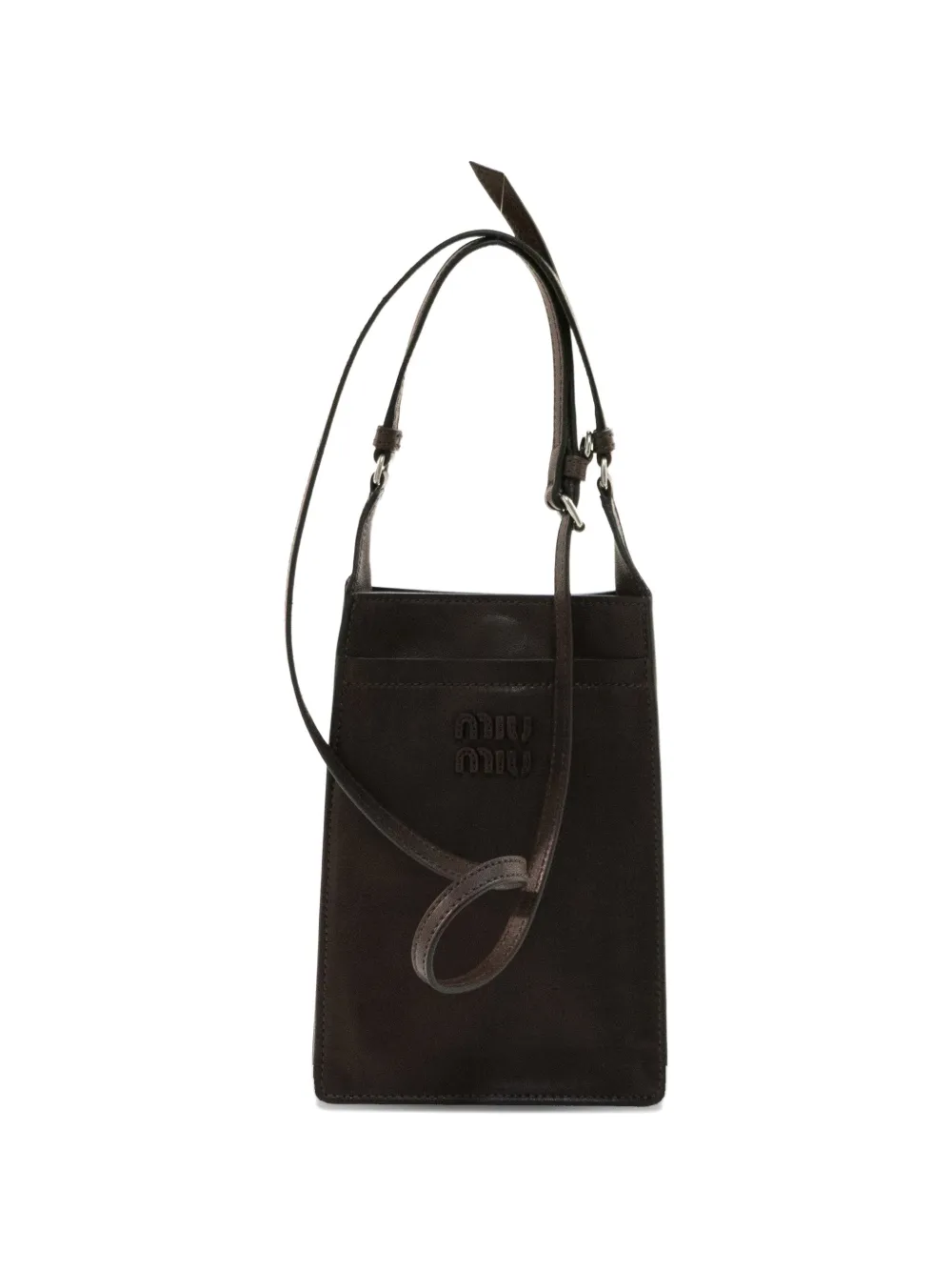 Miu Miu logo phone bag - Marrone