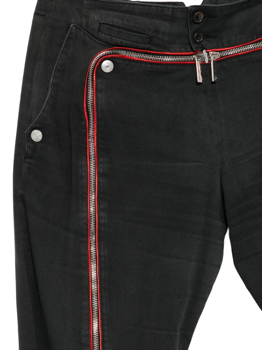 John Galliano Pre-Owned 2000s Zip Detail Trousers | Black
