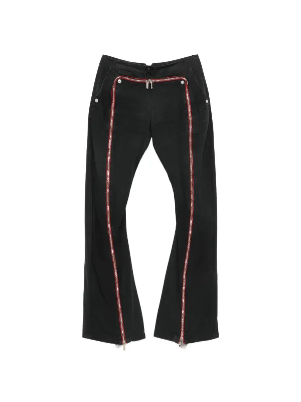 John Galliano Pre-Owned 2000s Zip Detail Trousers | Black