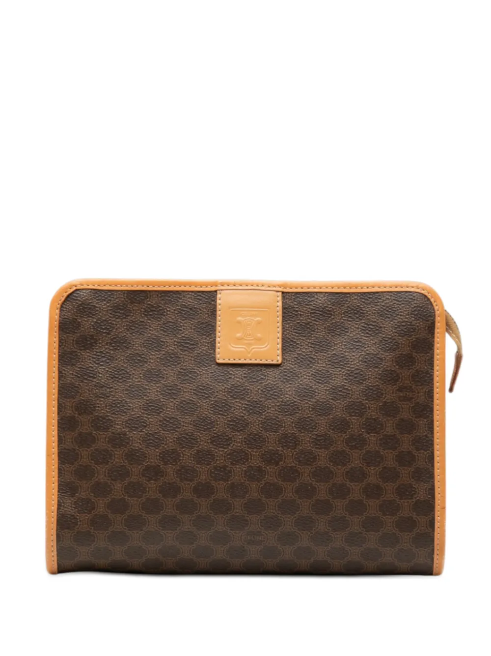 Celine Pre-Owned 2014 Macadam Coated Canvas clutch bag - Marrone