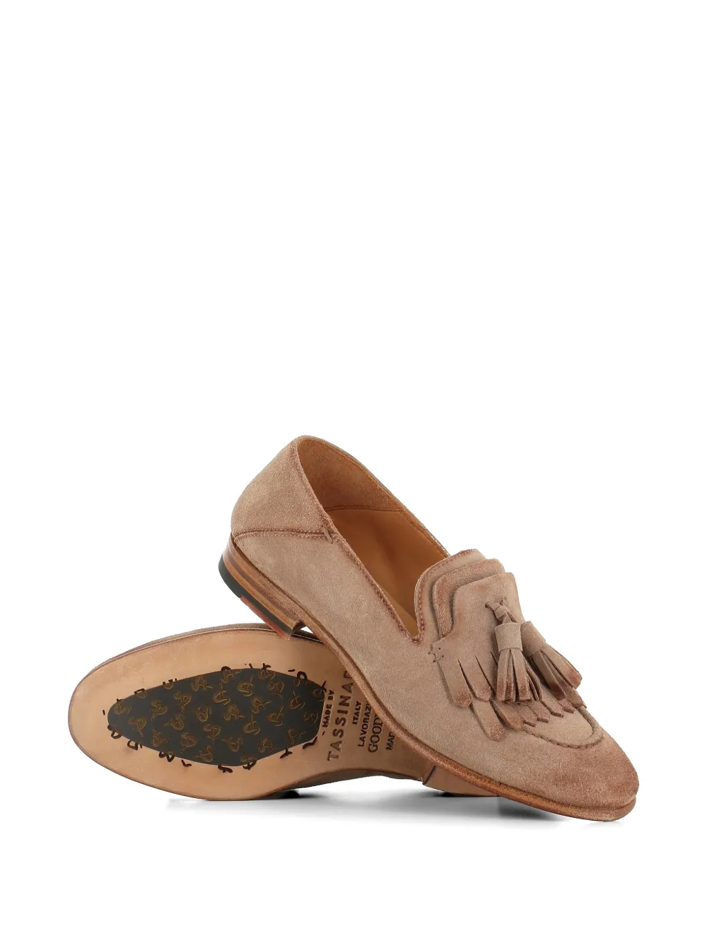 Tassinari Suède loafers met kwastjes Beige